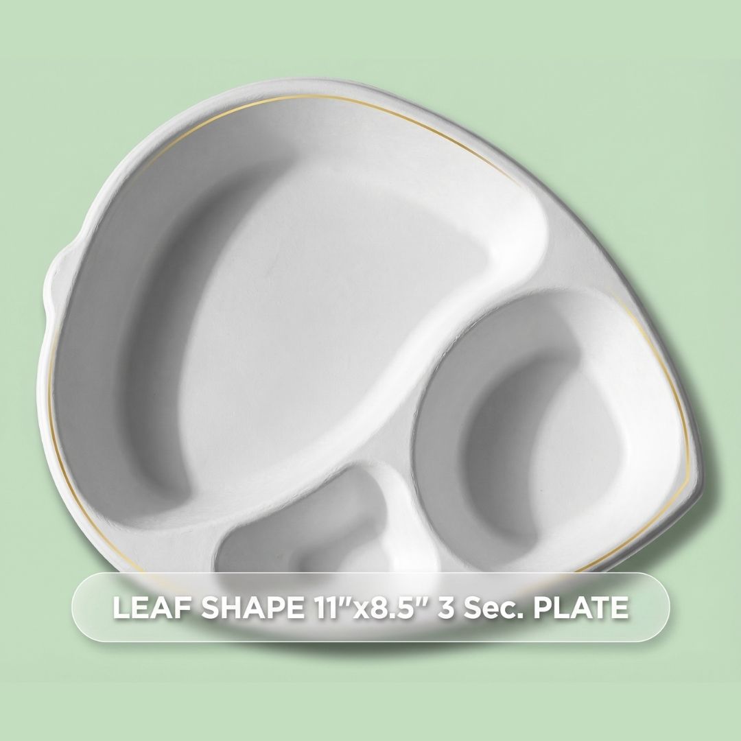 Leaf Plates With Sections